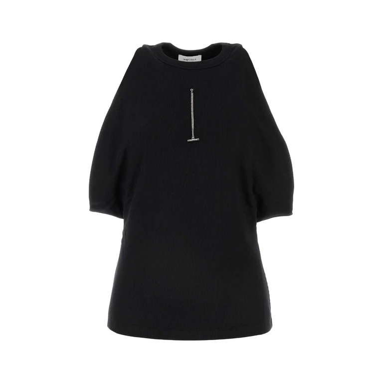 Alexander McQueen 804191qladw 1000 Black Exterior: Cotton Elastane Maglie