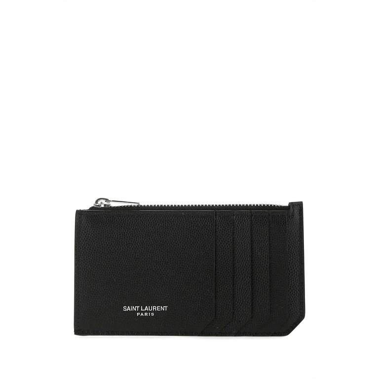 Saint Laurent 609362bty0n 1000 Nero Calf Skin Portafogli