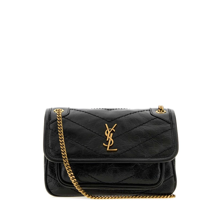 Saint Laurent Black Leather Mini Niki Shoulder Bag Nero Borse A Mano - Women