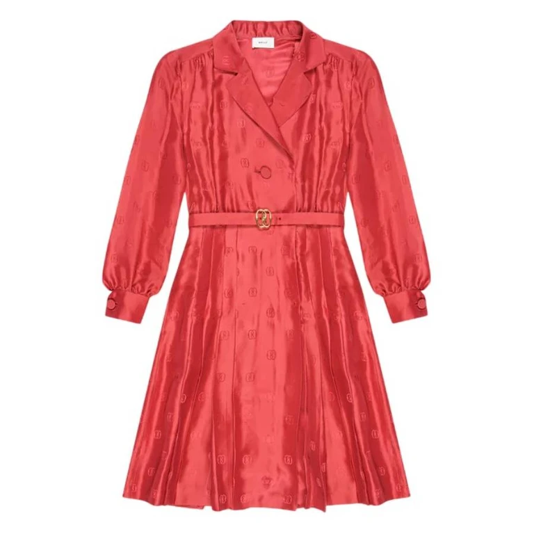 Bally Emblem Printed Silk Shirt Dress