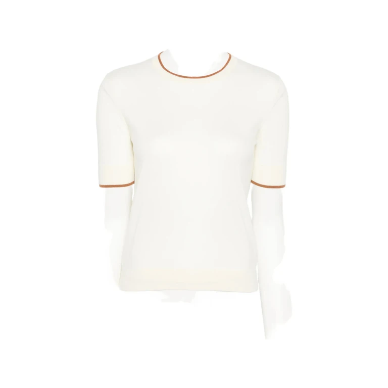 Max Mara Studio Contrast-trim Short-sleeve Top