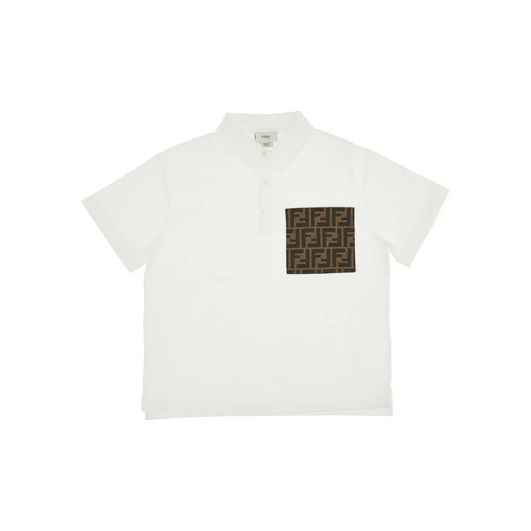 FENDI Jersey polo shirt with FF pocket Kids 8Y