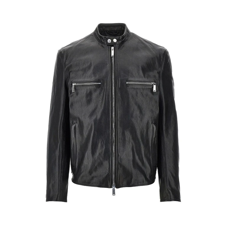 DSQUARED2 Leather Biker jacket Man 50