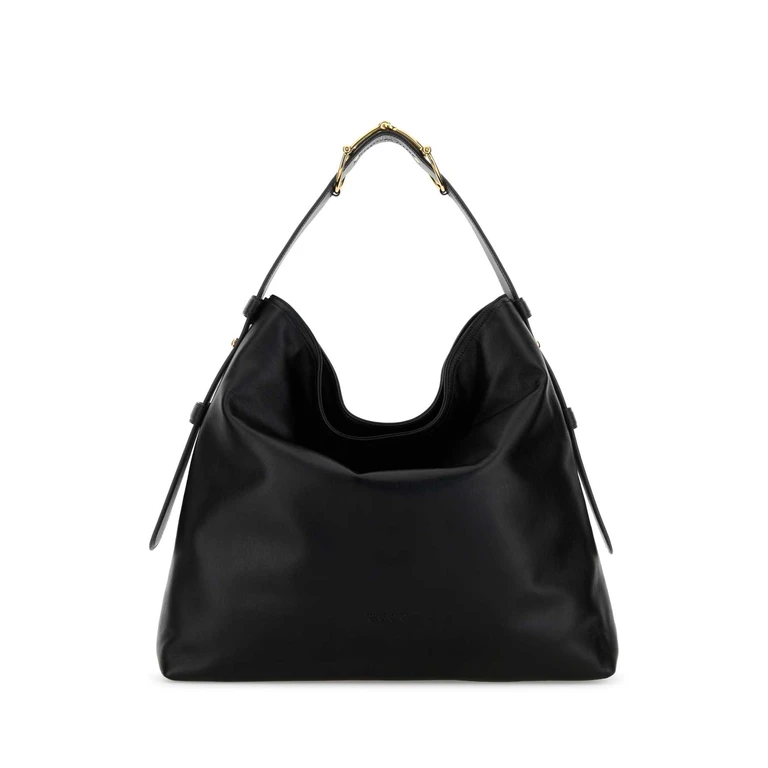 Black Leather Large Gucci Beatrix Shopping Ba Nero Borse A Mano - Women