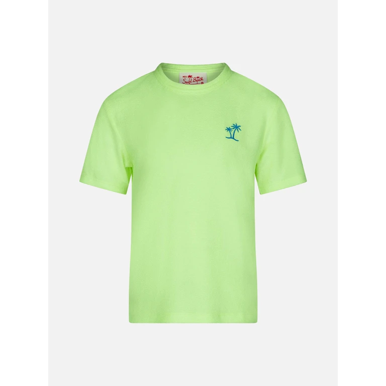Mc2 Saint Barth Boy Yellow Terry T-Shirt With Pocket