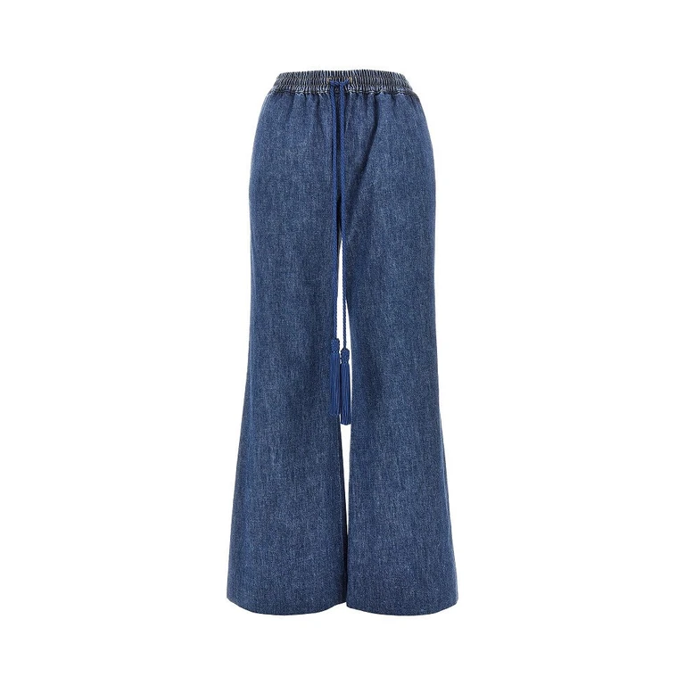 VALENTINO Chambray Denim pants with drawstring Woman 40