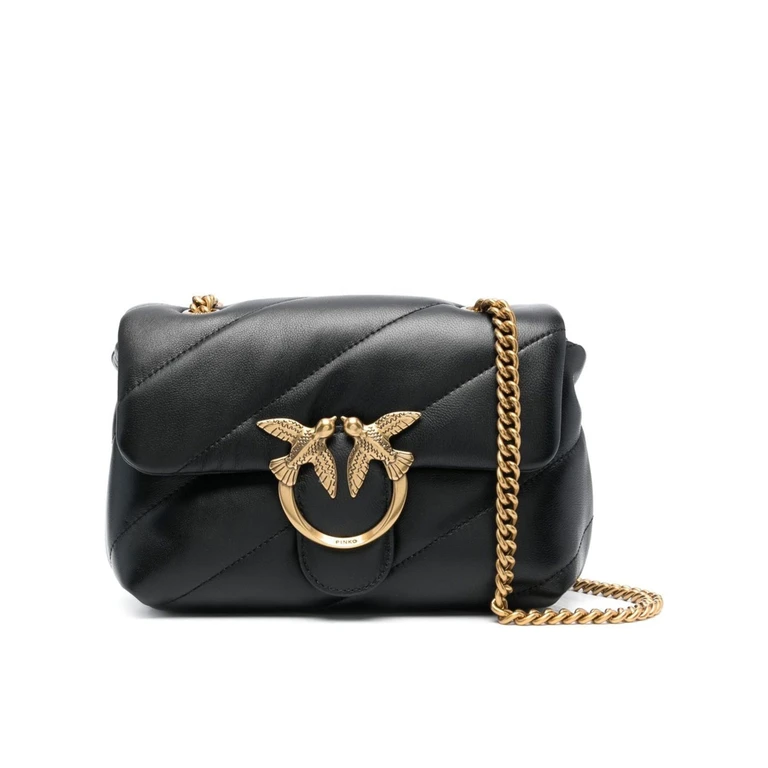 Pinko Love Puff Mini Blue Nappa Leather Borsa - Women