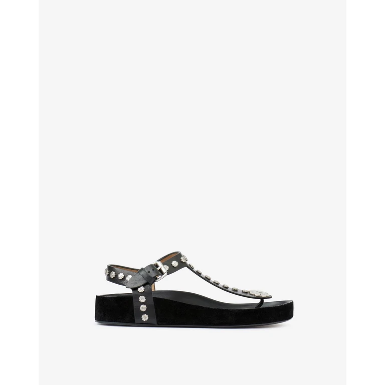 Sandales Enore - Femme - Noir Et Argenté - Taille36 - Isabel Marant