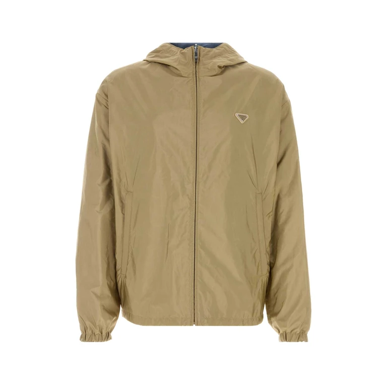 Prada Camel Re-Nylon Reversible Windbreaker Cammello+aviazione Giubbini - Men