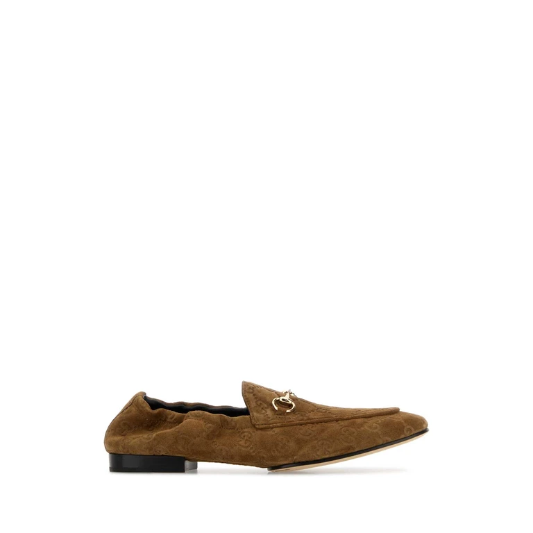 Gucci Camel Suede Loafers Pepperbrownpepbr Calf Skin Mocassini - Women