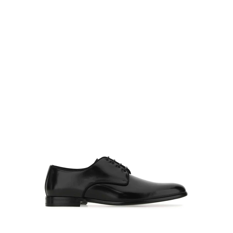 Dolce & Gabbana Black Leather Lace-Up Shoes 80999 Scarpe Stringate - Men