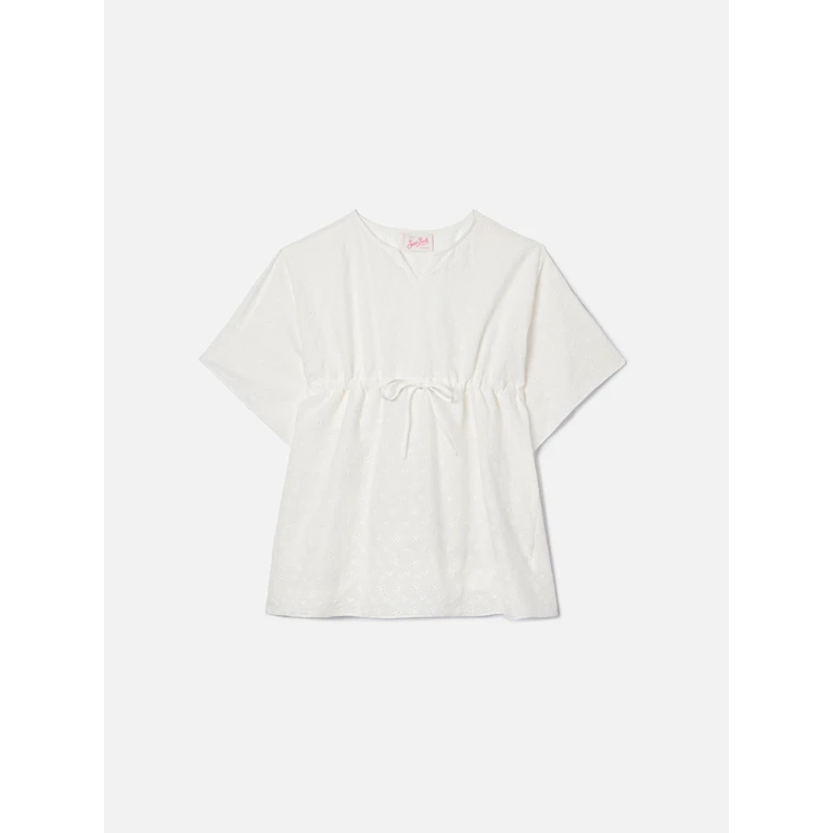 Mc2 Saint Barth Kate Cotton Broderie Short Kaftan __single__ Beach Robe