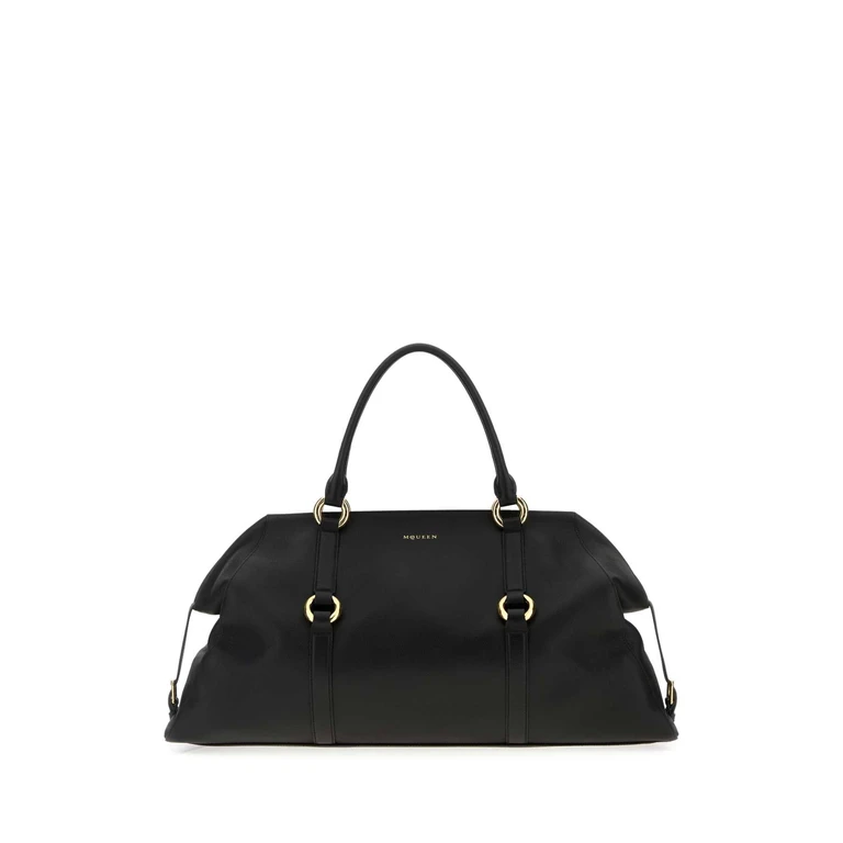 Black Leather Farringdon Maxi Handbag Blackgold Calf Skinbrass Borse A Mano - Men