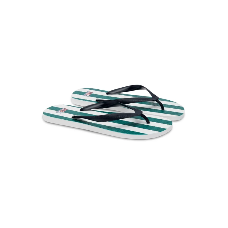 Mc2 Saint Barth Flip Flops Tommy With Striped Print Green Flop - Unisex