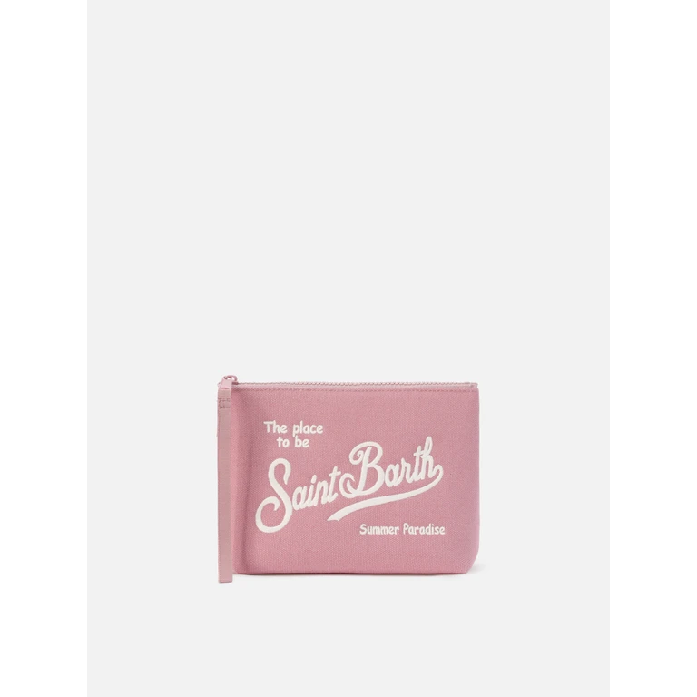 Mc2 Saint Barth Aline Pink Canvas Pouch Pochette - Unisex