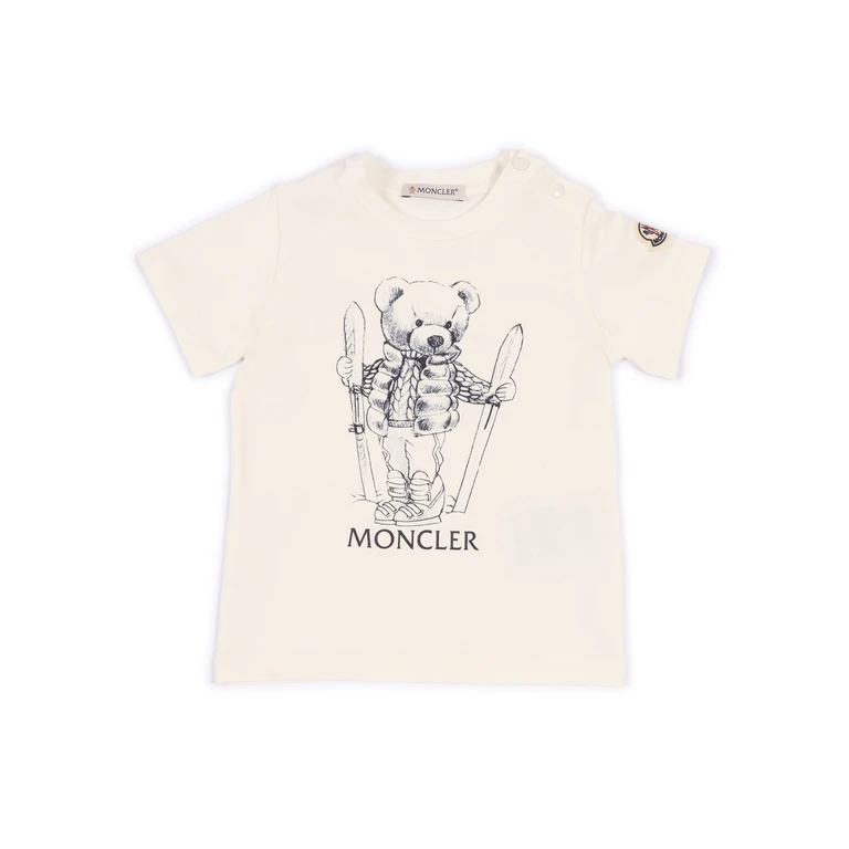Moncler Baby Ss T-Shirt Beige Elastane Cotton Short Sleeves