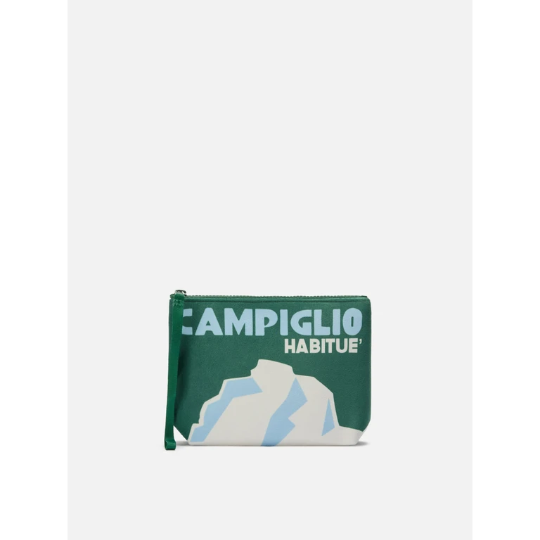 Mc2 Saint Barth Aline Pouch Wool-Effect Fabric With Campiglio Print Green Pochette - Unisex