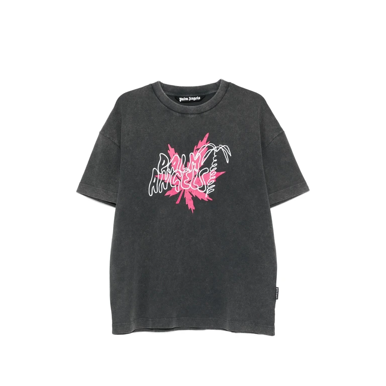 Palm Angels Logo-print Faded-effect T-shirt