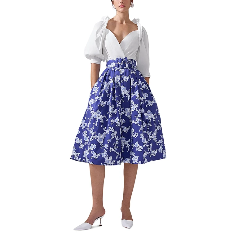 Carolina Herrera Floral Print Midi Skirt