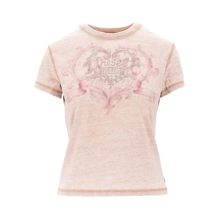 DIESEL Strass-embellished burnout-effect T-shirt Woman S