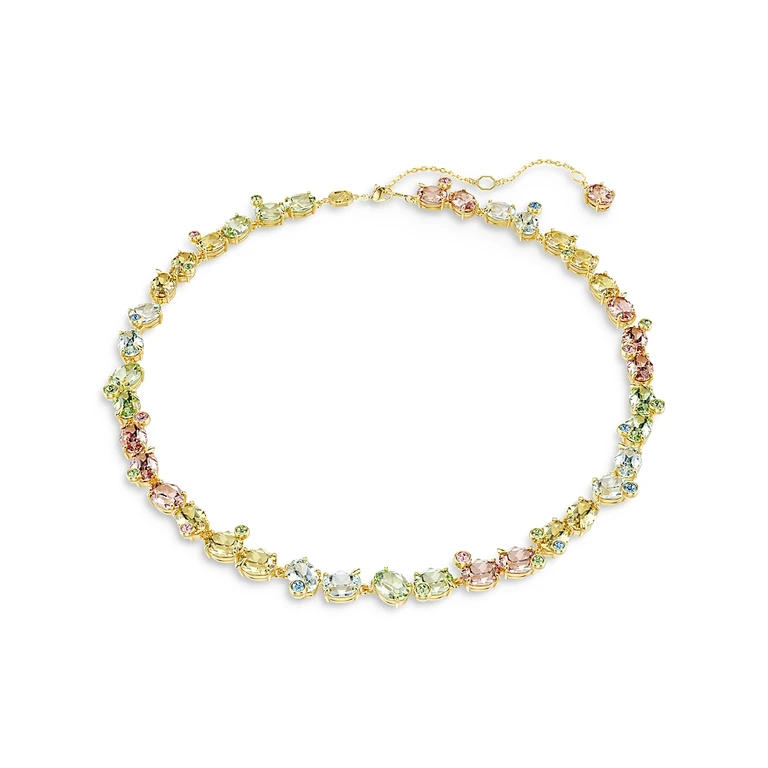 Swarovski Gema Mixed Cut Multicolor Crystal Tennis Necklace, 14.875-17.75