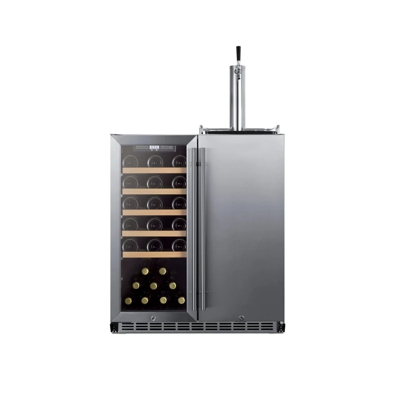 Summit 30" Wide Built-In Indoor/Outdoor Combination Wine Cellar/Kegerator