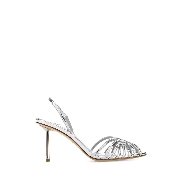 Le Silla Silver Leather Embras Sandals Argento Scarpe Con Tacco - Women