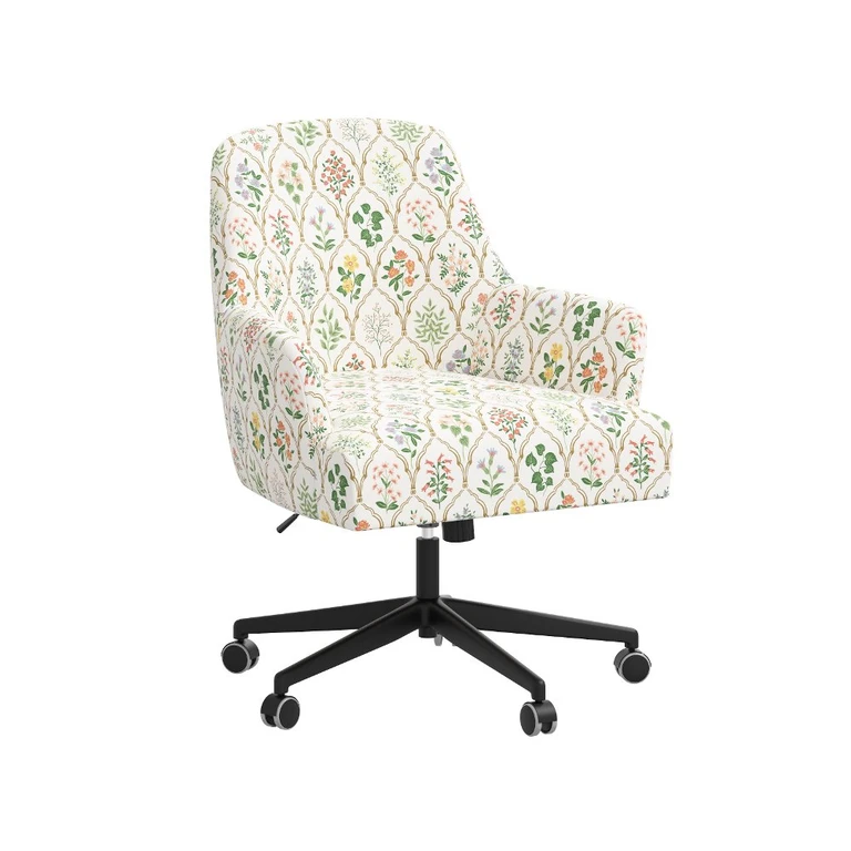 Rifle Paper Co Yvette Hawthorne Multi Office Chair with Gold Base
