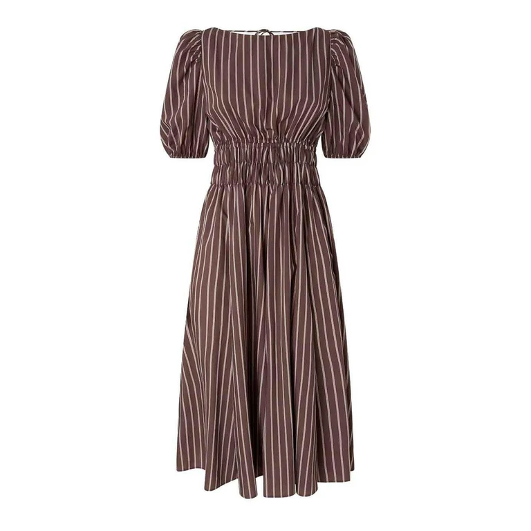 Pinko Striped-pattern Puff-sleeve Dress