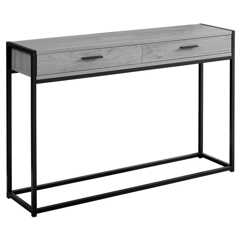 Gray and Black Metal Sofa Table