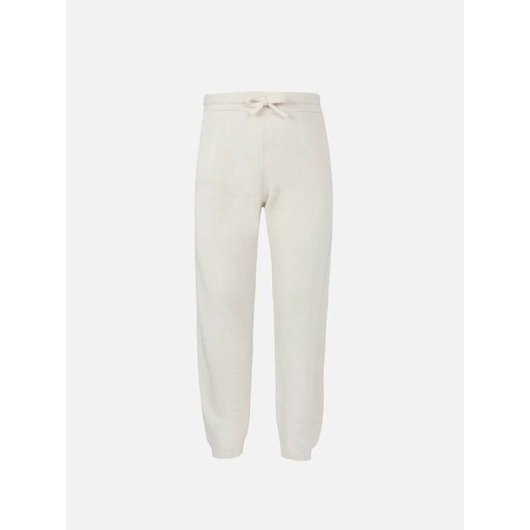 Mc2 Saint Barth Girl Off-White Cashmere Blend Jogger Pants