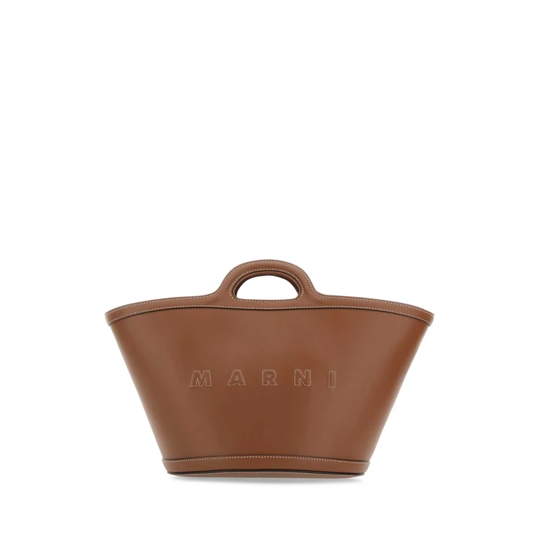 Marni Tropicalia Small Bag In Brown Leather