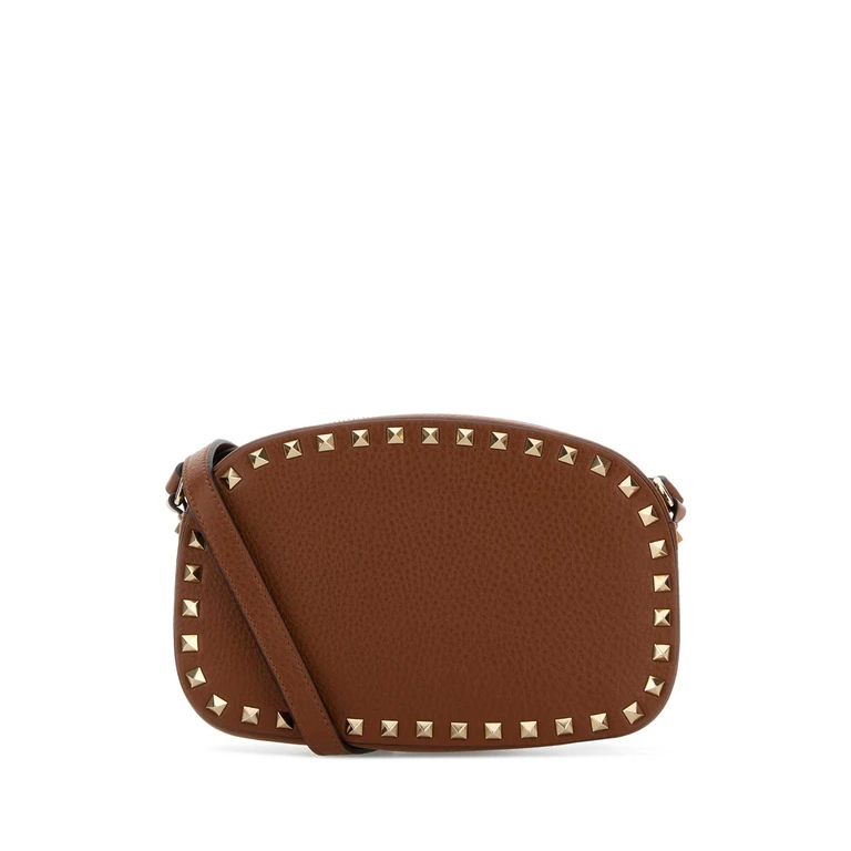Caramel Leather Rockstud Crossbody Bag Selleria Calf - Bos Taurus Borse A Mano - Women