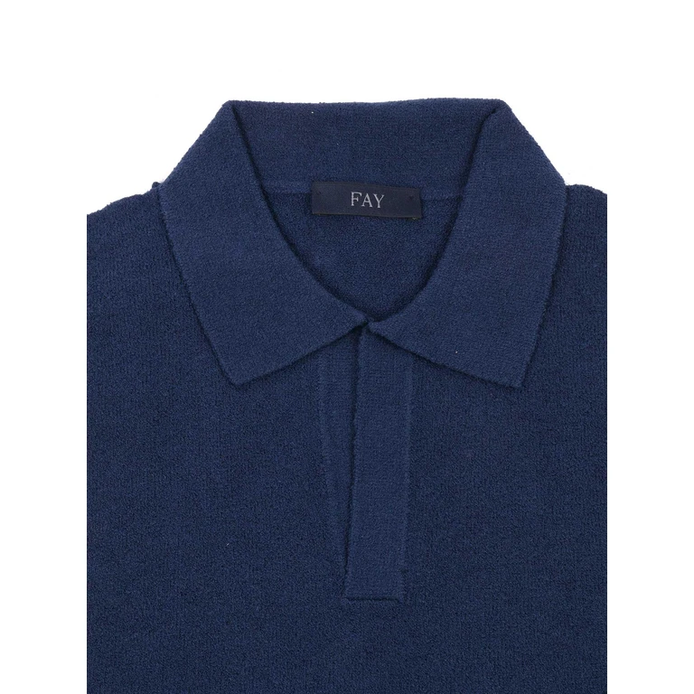 Fay POLO Blue Cotton Polyamide Shirt - Men