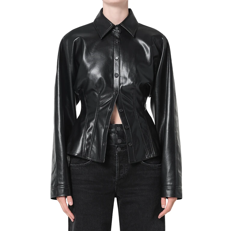Agolde Devon Faux Leather Shirt