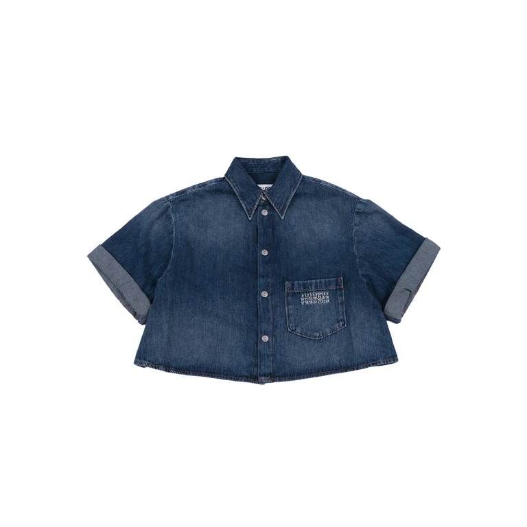 Mm6 Maison Margiela Kids Shirts Blue Cotton