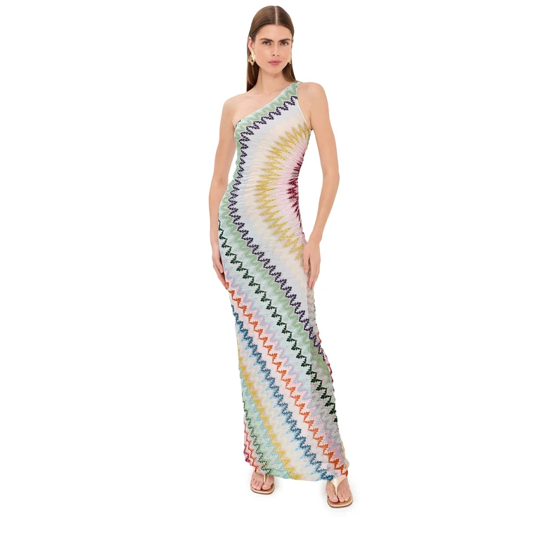 Missoni Sleeveless Long Dress Pink And Rust Tones 38