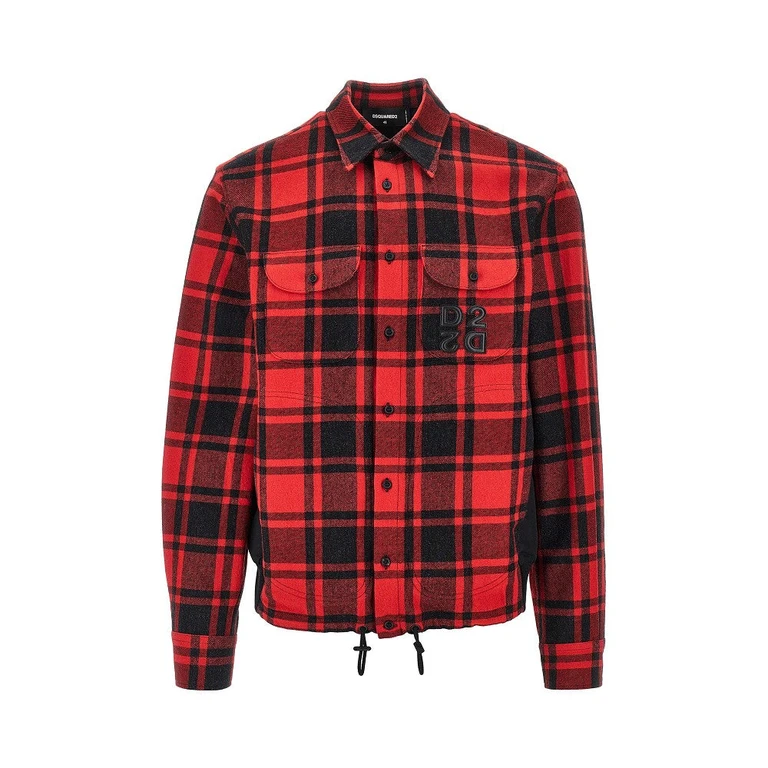 DSQUARED2 Nylon and flannel hybrid overshirt Man 48