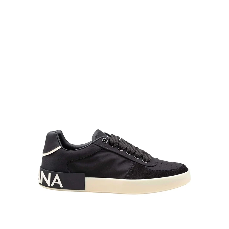 Dolce & Gabbana Portofino Nylon And Split Calfskin Sneakers