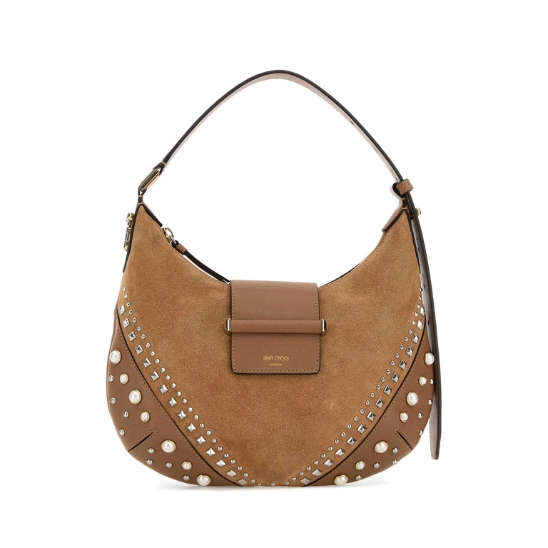 Jimmy Choo Barhobosfru Toivshgo Toffeeivoryshinygold Calf Lamb Brass Abs Borse A Mano
