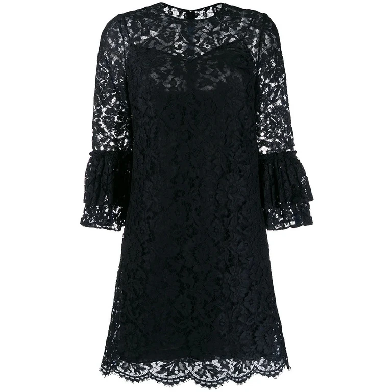 Valentino Garavani Flared Floral Lace Mini Dress