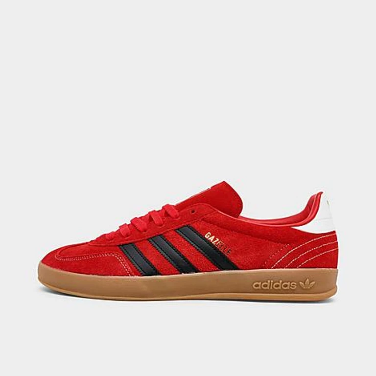 adidas Men's Originals Gazelle Casual Shoes in Better Scarlet/White/Gum Size: 7.5