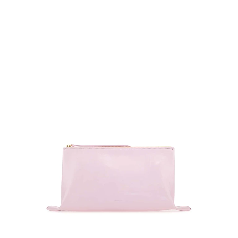 Pochette Moyenne en Cuir Rose Pastel Jil Sander