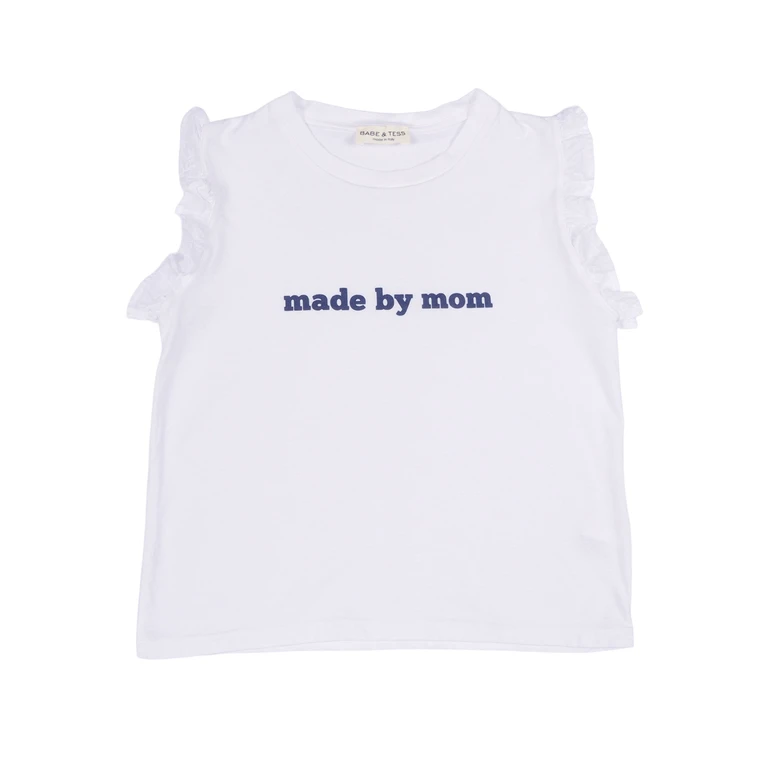 Babe & Tess Mom T-Shirt White Cotton Short Sleeves