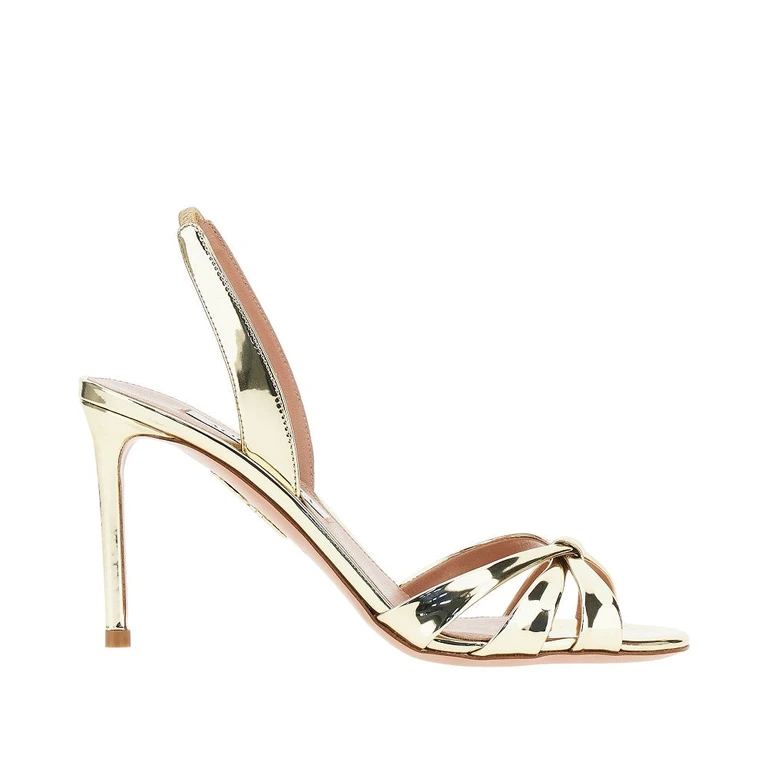 AQUAZZURA 'Tati' metallized leather sandals Woman 36