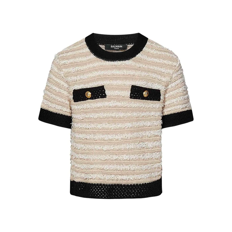 Balmain Pull Col Rond - Beige