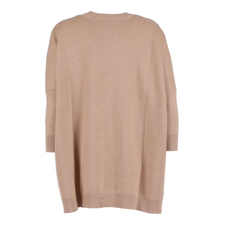 Fendi Jr Wool Knit Dress Beige Virgin Ribbon Polyester
