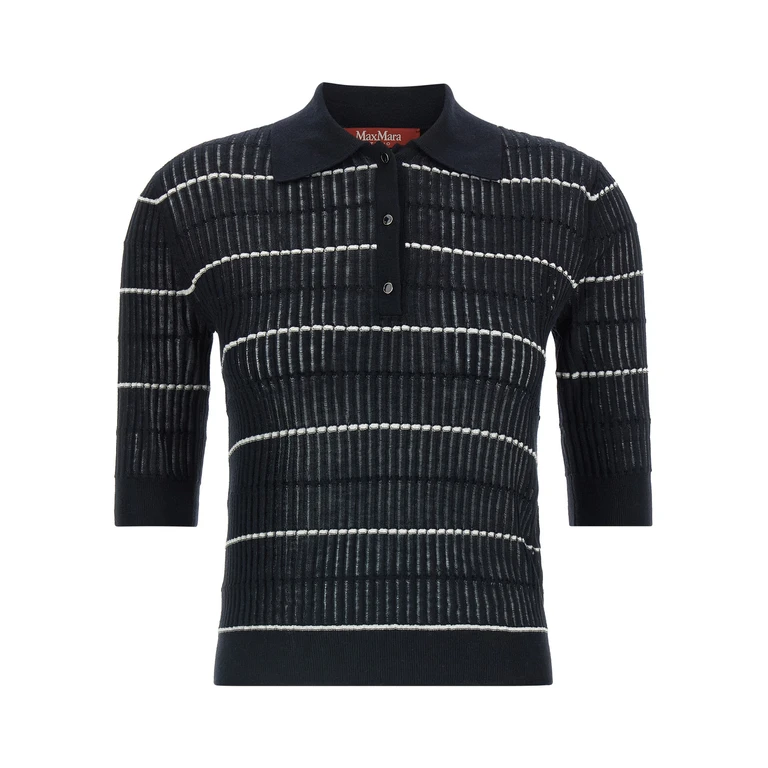 Max Mara Blue Silk Polo Shirt - Women