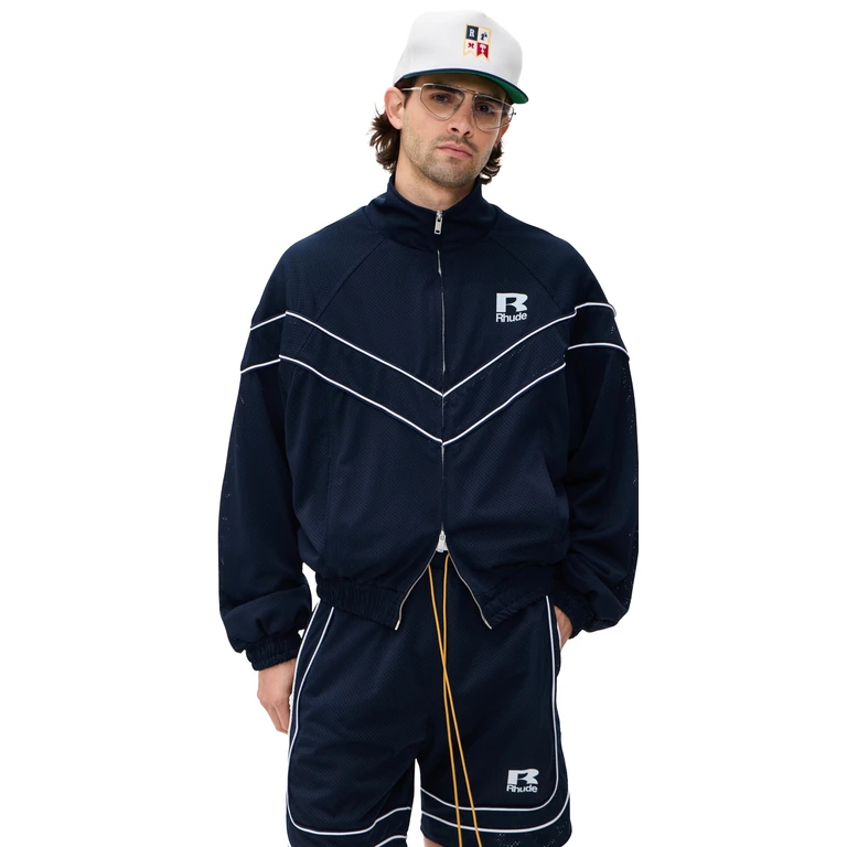 Rhude Mesh Piping Raglan Track Jacket Navy / White XL