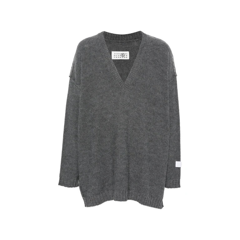 Mm6 Maison Margiela V-neck Drop-shoulder Sweater